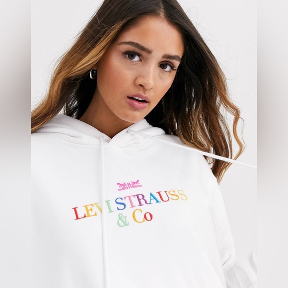 Levi's Unbasic 90's hoodie Logo Rainbow pullover Outerwear Graphic Streetwear - Picture 4 of 15